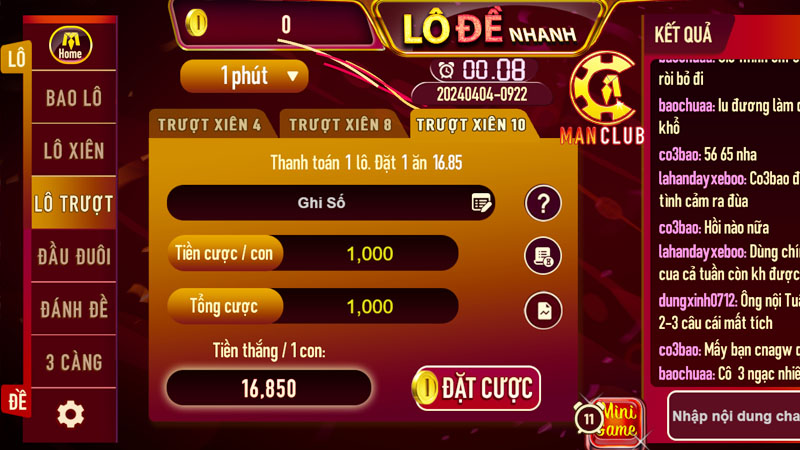 lo de nhanh sieu toc manclub Lô đề nhanh quay thưởng siêu tốc tại Manclub